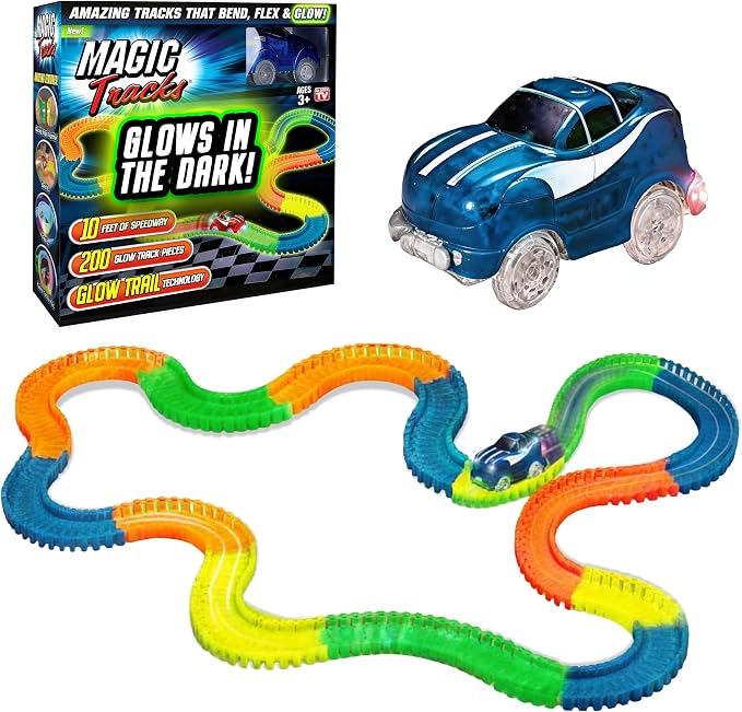 Ontel Magic Tracks 10-Foot Glow In The Dark Racetrack with LED Race Car