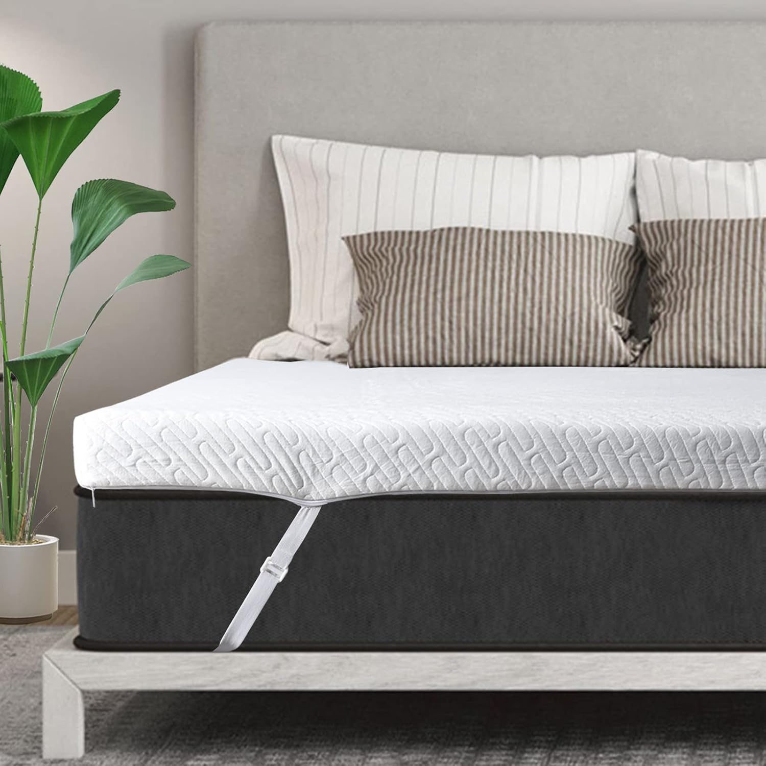 VALUXE 3-Inch Gel Memory Foam Mattress Topper, Queen