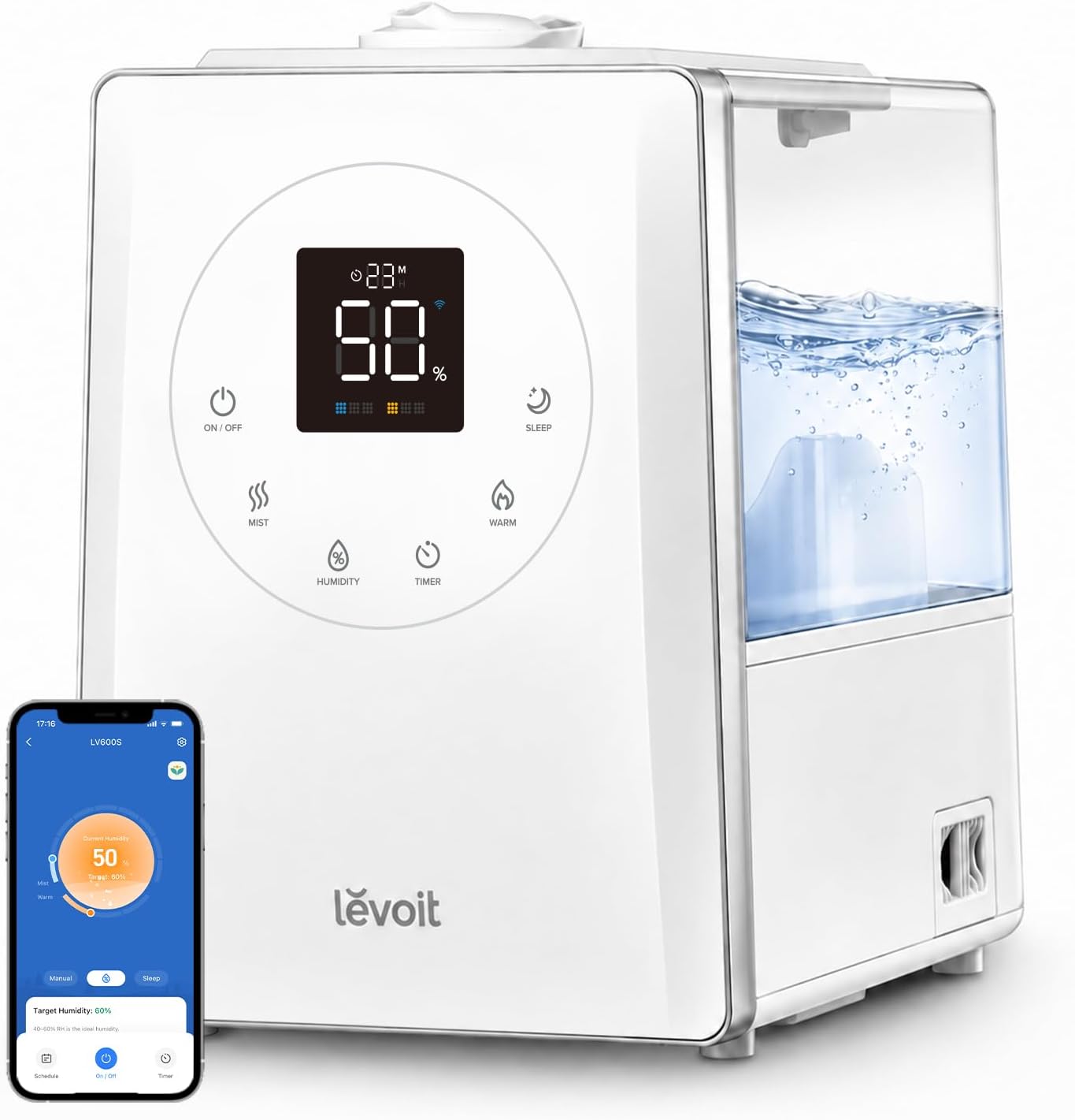 LEVOIT LV600S Smart Warm & Cool Mist Humidifier, 6L