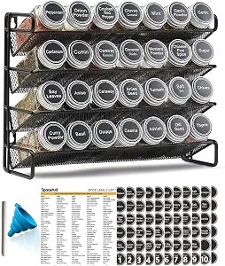 SpaceAid Spice Rack Organizer with 28 jars