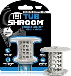 TubShroom Drain Protector Hair Catcher, Gray